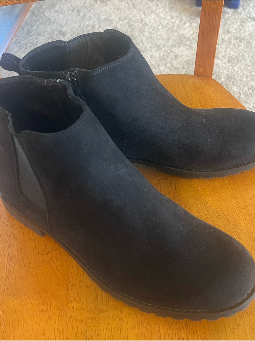 Sonoma Black Suede Chelsea Ankle Boots with Side Zip
